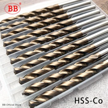 BB Cobalto Bit Broca M35 EX HSSCO HSSE Metal Alumínio Cobre Aço Inoxidável de Madeira Buraco Ferramenta de Titânio 1mm-13mm Set 5/10Pcs