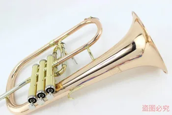 Bb Flugelhorn Ouro Fósforo & Cobre com o Caso Bocal Trombetas Flugelhorn Instrumentos Musicais