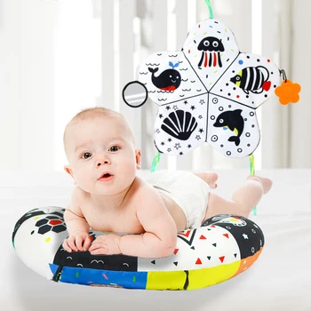 Bebê Travesseiro Barriga o Tempo de Brinquedo Preto E Branco Deitado Travesseiro Alto Contraste de duas Faces Sensorial Brinquedo Recém-nascido Head-up de Formação de Almofadas