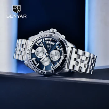 BENYAR Mens Relógios de Marca Top de Luxo 2022 Homens de Quartzo Relógios de pulso de Moda Multifuncional Cronógrafo Relógio Relógio Masculino