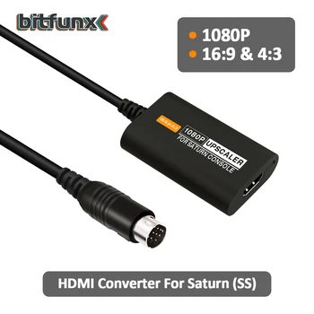 Bitfunx Conversor HDMI para SEGA Saturn SS 1080p melhorar resolução 4:3/16:9 Relação de Aspecto de Parâmetro de Entrada S-video