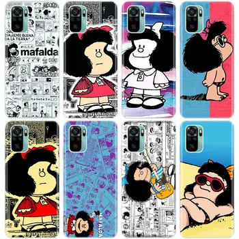 Bonito dos desenhos animados Mafalda caixa do Telefone do Silicone para Xiaomi Redmi Nota 10 9 Pro Max 9S 10S 8T 8 8A 9 9A 9C NFC 9T 7 de Capa Mole