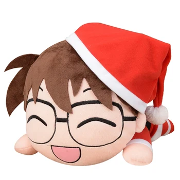 Bonito Japão Anime Detective Conan Caso Encerrado Edogawa Conan Natal Santa Vestido Grande de Pelúcia Recheado de Almofadas Crianças Boneca Brinquedo 40cm