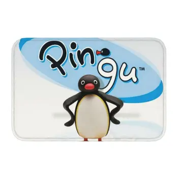 Bonito Pingu Pinguim Capacho Anti-Derrapante Banheira Cozinha Mat Varanda Piso Porta De Entrada Do Tapete Tapete Wc, Sala De Estar Pata