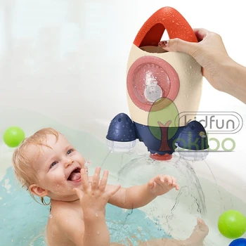 Brinquedos Spin Spray de Água Foguete Banheira de Brinquedos para Crianças Crianças Duche Jogo de Banho de Aspersão Banheira de Bebê de Brinquedo para as Crianças Presentes