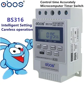 BS316 AC 220V 25A Trilho Din LCD Digital Eletrônico Programável Interruptor do Temporizador Timer Digital Controlador de BS316
