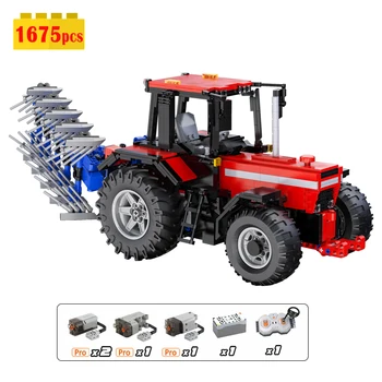 Cada Mestre 1:17 RC Trator Técnico de Construção de Bloco de MOC Agricultor Máquinas Multi-Function do Carro do Veículo de Tijolos Modelo de Brinquedos Para Meninos