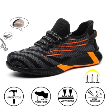 Calçados De Segurança Homens Exterior Sapatos De Trabalho De Aço Do Dedo Do Pé De Ar De Segurança, Botas De Punção Prova De Trabalho Sapatilha Respirável Sapatos Zapatos De Seguridad