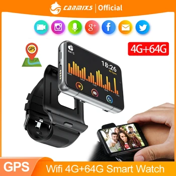 CanMixs 4G Smart Watch GPS Wifi 4G 64G Smartwatch Homens Dual Câmeras Smartwatch Android 9.0 Cartão Sim Monitorização da frequência Cardíaca S999