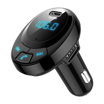 Car mp3 Player Transmissor de Rádio Bluetooth Adaptador de Áudio PD18W Tipo C Carregador USB Para Streaming de Música