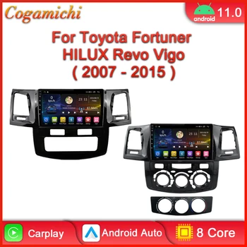 Car Multimedia Player de Vídeo Para Toyota Fortuner HILUX Revo Vigo 2007 A 2015 Rádio Android Auto 2 Din Carplay GPS Touch Screem WIFI