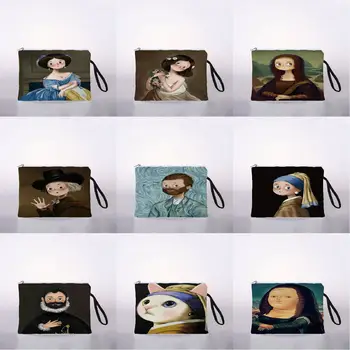 Cartoon famosa pintura de impressão saco cosmético moda feminina saco cosmético menina saco de cosmética feminina de lavagem saco de armazenamento