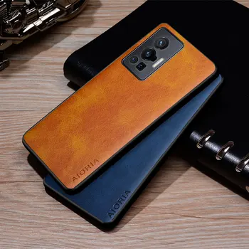 Caso de telefone Vivo X70 Pro coque de Luxo Vintage de couro de Pele de cobre para a vivo x70 pro caso funda capa