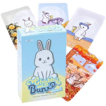 Chubby Bunny Cartas de Tarô Coelho Tarôs Lebre Baralho de 78 Cartas Tailândia Tarô RWS Sistema de Tarô, Jogo de Tabuleiro Casa de Jogos em Família
