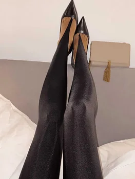 Cintura alta para Mulheres Calças Skinny Y2K Legging Preta Sexy Glitter Casual Clubwear coreano Moda Inverno Leggings Mulheres de Outono