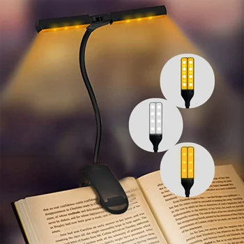 Clipe Livro Recarregável Luz de Lâmpada USB Luzes de Led Lâmpada de Mesa de Protecção Ocular Livros de Leitura, Lâmpada Ajustável de 180° Luz de Cabeceira
