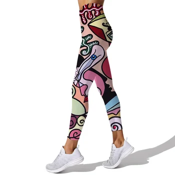 CLOOCL Colorido Arte Abstrata Mulheres Leggings Moda 3D Impressão Digital Harajuk Leggings Sexy Elástico Feminina Skinny, Leggings