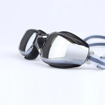 com lentes de Prescrição de Natação Óculos de Silicone Profissional miopia Homens Óculos de proteção da Natação da Anti-névoa UV Com Tampão de ouvido para Mulheres