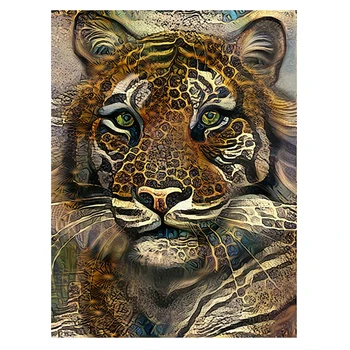 Completo o círculo quadrado strass 5D diamante pintura de animais de padrão de mosaico big tiger gato coruja bordado de diamante decoração presente