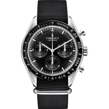 Corgeut 40 MILÍMETROS Mens Watch 24 horas de Multi-Função de Aço Inoxidável Cronógrafo de Quartzo Relógio de Desporto de Nylon Masculino Relógio Relógio Masculino