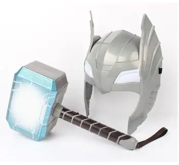 Cosplay de super-herói Thor luz de LED luminoso de som Capacete, máscara de Arma hammer quake modelo de brinquedo de crianças Traje de festa a Fantasia de presente