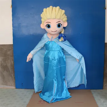 Cosplay do personagem de banda desenhada Congelados Princesa Anna Elsa da Mascote do Traje de Publicidade Traje Vestido de Fantasia de Festa de carnaval de Animais adereços