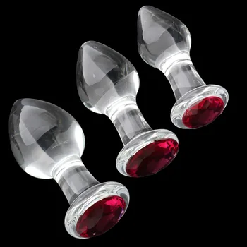 Cristal Não-Metálicos Plug Anal BDSM Não Vibrador Anal Dilatação Sair Plug Anal Produtos Atraentes Plug Anal Brinquedos Sexuais Para as Mulheres