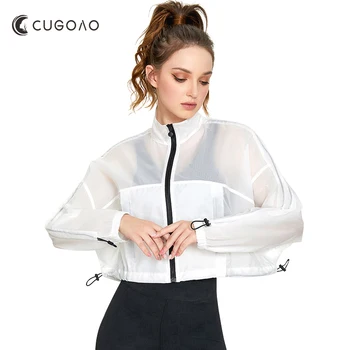 CUGOAO Moda de Proteção solar Jaqueta feminina Manga Longa Exercitante Solta Versátil Respirável Coats Femme Exterior Sportswear