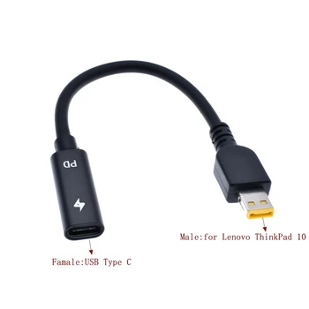Dc USB Tipo C Plugue do Adaptador de corrente Conversor de Laptop Cabo de Carregamento Cabo para Lenovo ThinkPad 10 Hélice 2 4X20E75066 TP00064A