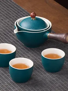 De Chá cerâmica Único Pote Com Alça Lateral 160ml de Kung Fu Oolong 360 Filtro de Chá Com Dupla camada de Filtro de Presente Para os Amigos de F