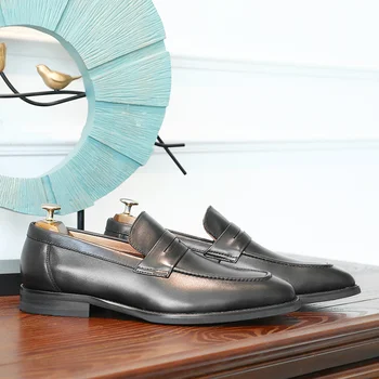 DESAI de Qualidade Superior, de Fácil Desgaste Homens Loafer Sapatos de Couro Genuíno de Moda Casual Preto Marrom Sapatos Para Homens 2022 Designer de Moda