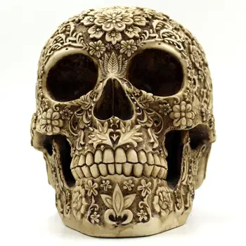 Dia dos Mortos Vintage Resina Crânio Estátua Esculpida a Figura de Decoração de Halloween