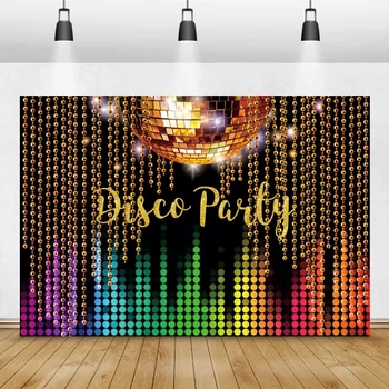 Disco Party Salão De Baile De Bola De Luz Brilhante Pingente De Fotografia De Fundo, Decoração De Sala De Estar Amigo Retrato Photocall Pano De Fundo Do Cartaz