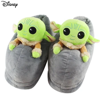 Disney Bebe Bebê Yoda De Pelúcia Recheado De Brinquedos Estrela Guerras Mandalorianas Interior De Casa De Inverno Quente Sapatos, Chinelos De Natal, Criança, Adulto Presente