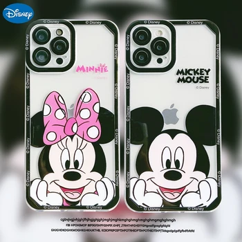 DISNEY Claro Cartoon Caso Rato de Minnie do Mickey para o iPhone 13 12 11 XR 7/8Plus TPU Macio iPhone 12promax Casos para as Meninas Anime Caso
