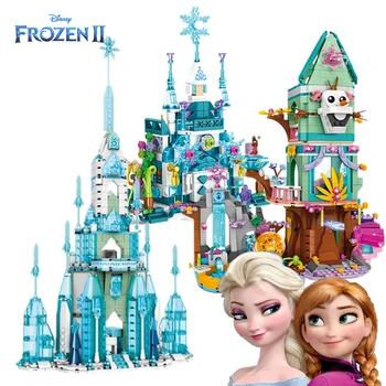 Disney Congelados Elsa Olaf Anna Gelo, Neve, Castelo De Princesa Da Casa StreetView Blocos De Construção Tijolos Filme Modelo Garoto De Brinquedo Presente Das Crianças