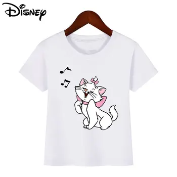 Disney Os Aristogatos Novo de Crianças T-shirt Maria Gato Imprimir T-shirt de Verão Casual Mole de Manga Curta Menina Roupas de Dropship