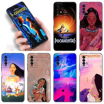 Disney Pocahontas Preto Caso De Telefone Xiaomi Redmi Nota 11 11 11T 11E 10 10T 9S 10S 9T 9 8 8 7 6 5 Pro + 5G Capa de Silicone