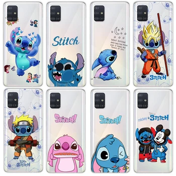 Disney Stitch Bonito Lilo Amor de Telefone Case Para Samsung Galaxy A73 A53 A33 A72 A52 A12 A71 A51 A21S 4G 5G Transparente de Silicone Shell