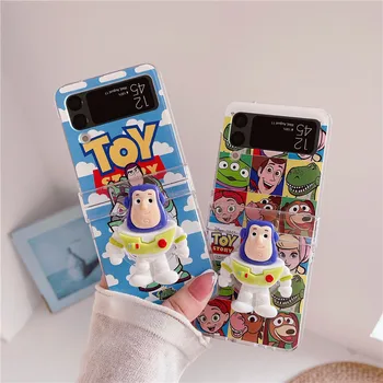 Disney Toy Story, Buzz Lightyear 3D Boneca pingente, Pulseira de Telefone Case Para Samsung Galaxy Z Flip 3 4 5 G ZFlip3 ZFlip4 Flip3 Flip4