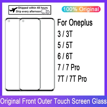 Display LCD de Painel de Toque de Vidro Frontal Para Oneplus 3 3T 5 5T 6 6 7 7T 7 Pro Digitador da Tela de Toque Frontal de Vidro Substituir
