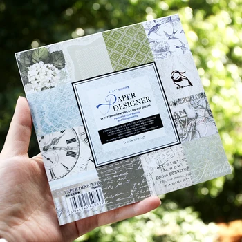 DIY Impresso Relógio estilo de Flor papel de Scrapbooking pack de 24 folhas de artesanato de papel craft Fundo pad