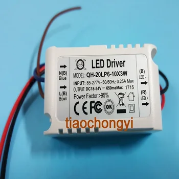 Driver de Corrente constante para 6-10pcs 3W LED de Alta Potência em série,de 6 10x3w 650mA TS