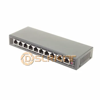DSLRKIT 250M 10 8 Portas Switch PoE Injector Power Over Ethernet sem Adaptador de corrente,