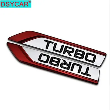 DSYCAR 2Pcs/Set 3D do Metal de Carro TURBO Adesivo Emblema Emblema Para BMW-Jeep Ford Lifan, Nissan, Mazda, Audi, VW, Honda carro Lada Chevrolet