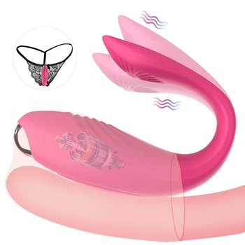 Duplo de Vibração Forma de U Vibrador Vibrador para as Mulheres de Controle Remoto sem Fio Estimulador de Clitóris Feminino Masturbador Brinquedos de Sexo de Casal