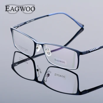 Eagwoo de Alumínio Homens de Rosto Largo Prescrição de Óculos Cheio de Aro Moldura Óptica de Negócios Óculos Luz Grande Espetáculo MF2351