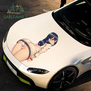 EARLFAMILY 43cm Garota Sexy Bunda Adesivos de carros Pochi Não Intimidar-Me Anime Decalques Impermeável JDM RV Carro do Vinil Envoltório de Parede de Porta de Decoração