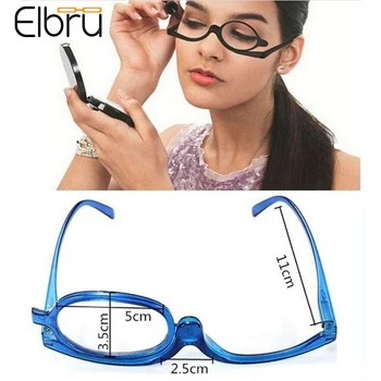 Elbru Mulheres Homens Rotação Lupas Maquiagem Leitura De Vidro Dobrável Óculos De Cosméticos Em Geral Para O Élder Dioptria +1.0 +4.0