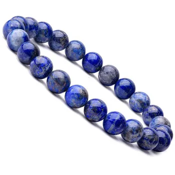 Elástico Natural Lapis Lazuli Esferas de Pulseiras Unissex Pulseira Pedra Natural Redonda Perla o Bracelete Para Homens Mulheres Jóias Presentes 8mm